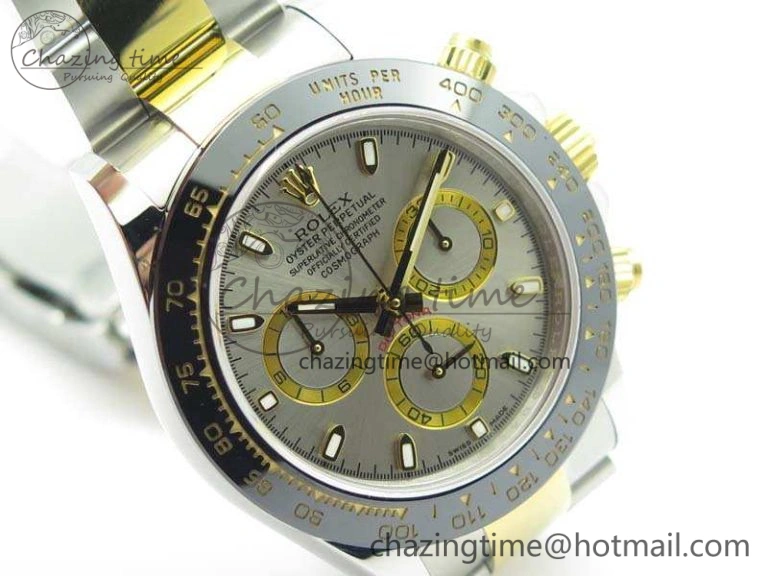 Daytona SS YG Ceramic Bezel JH Best Edition Sliver Gray Dial On SS YG Bracelet A FashionForward 3532