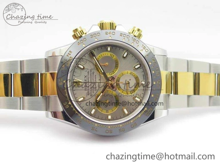 Daytona SS YG Ceramic Bezel JH Best Edition Sliver Gray Dial On SS YG Bracelet A FashionForward 3532
