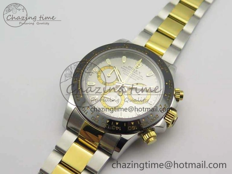 Daytona SS YG Ceramic Bezel JH Best Edition Sliver Gray Dial On SS YG Bracelet A FashionForward 3532