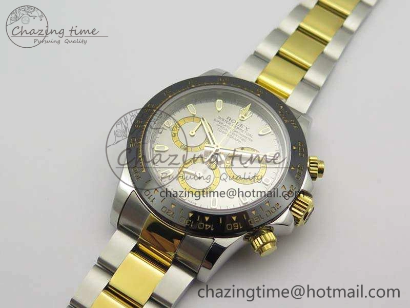 Daytona SS YG Ceramic Bezel JH Best Edition Sliver Gray Dial On SS YG Bracelet A FashionForward 3532