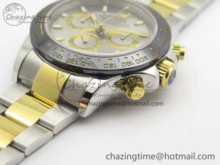 Daytona SS YG Ceramic Bezel JH Best Edition Sliver Gray Dial On SS YG Bracelet A FashionForward 3532