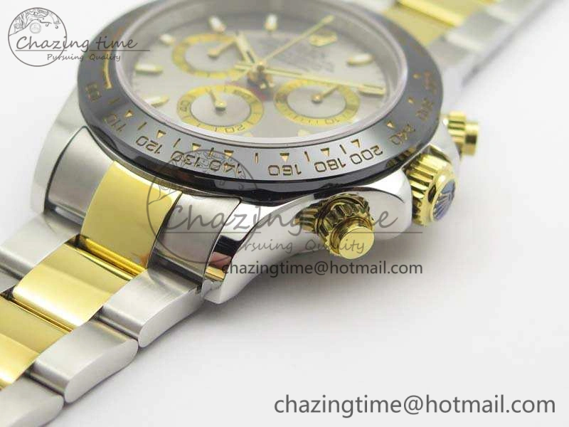 Daytona SS YG Ceramic Bezel JH Best Edition Sliver Gray Dial On SS YG Bracelet A FashionForward 3532