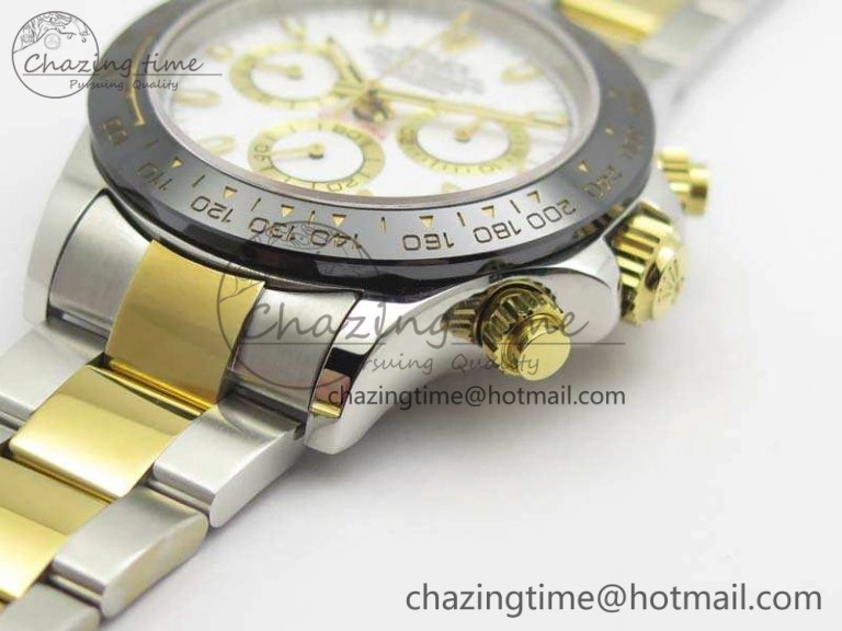 Classic Daytona SS YG Ceramic Bezel JH Best Edition White Dial On SS YG Bracelet A 3530