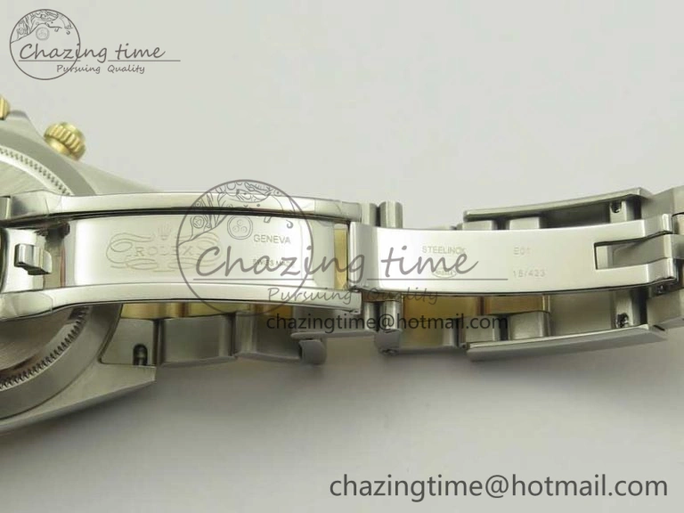 UrbanChic Daytona SS YG TW 116523 Wrapped V2 1:1 Best Edition Gold Dial Diamonds Markers on SS Bracelet A 3371