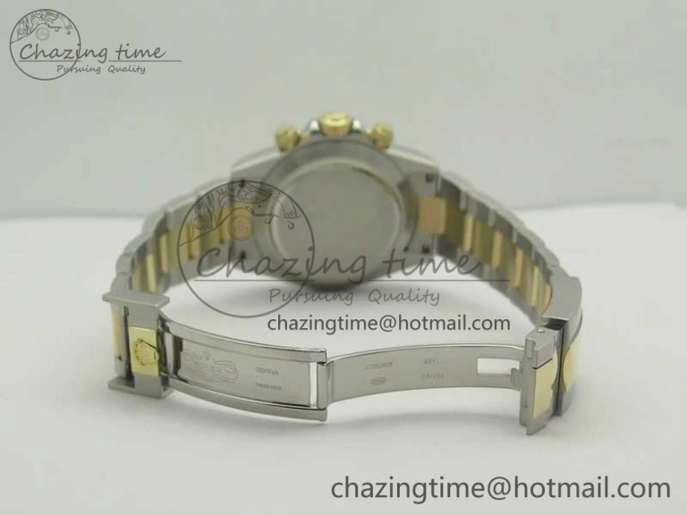 UrbanChic Daytona SS YG TW 116523 Wrapped V2 1:1 Best Edition Gold Dial Diamonds Markers on SS Bracelet A 3371