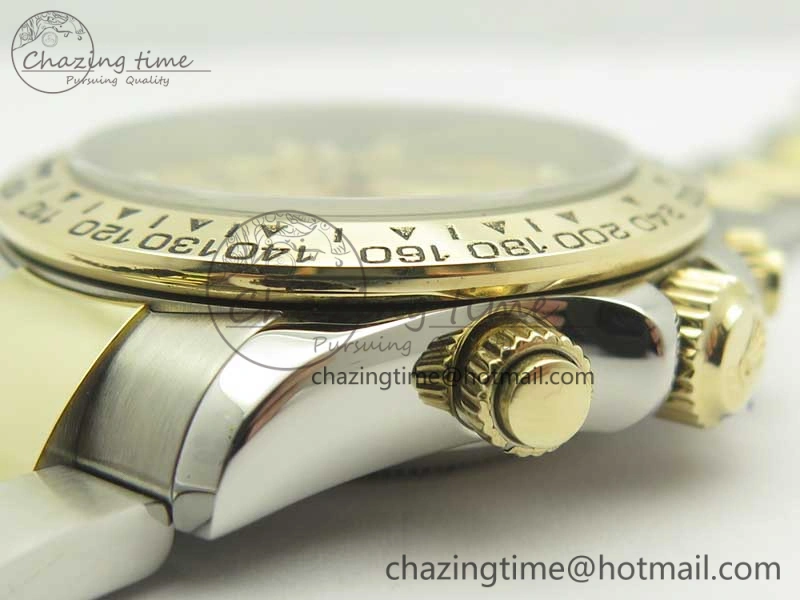 UrbanChic Daytona SS YG TW 116523 Wrapped V2 1:1 Best Edition Gold Dial Diamonds Markers on SS Bracelet A 3371