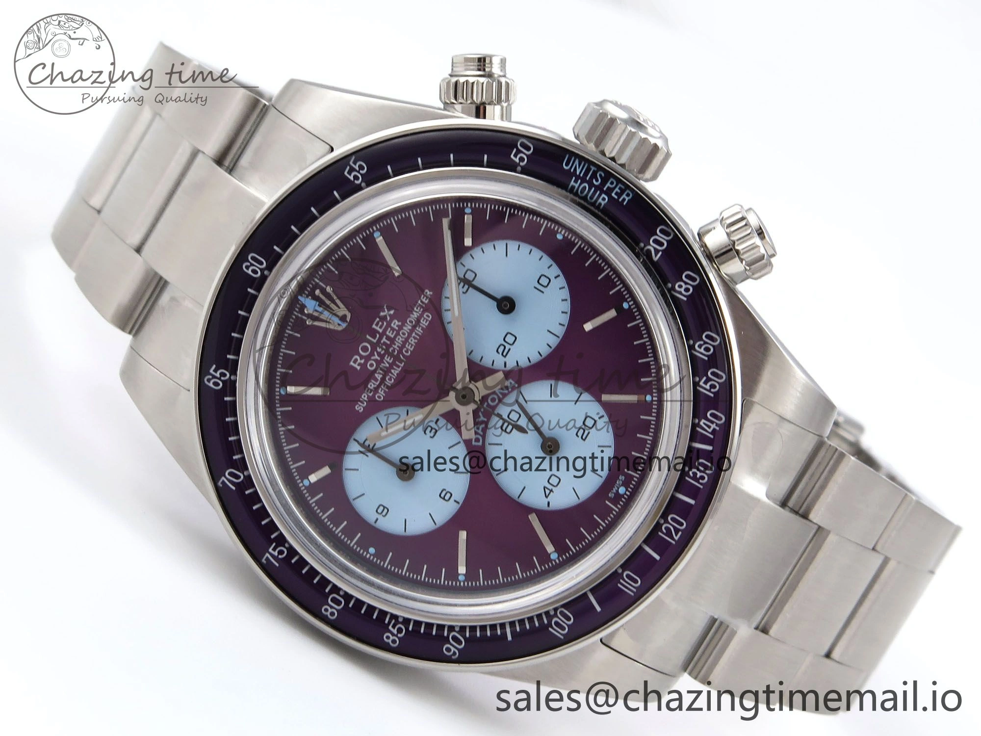 Daytona Scona SS ADGF Best Edition Purple Dial on SS Bracelet SA StreetReady 1073