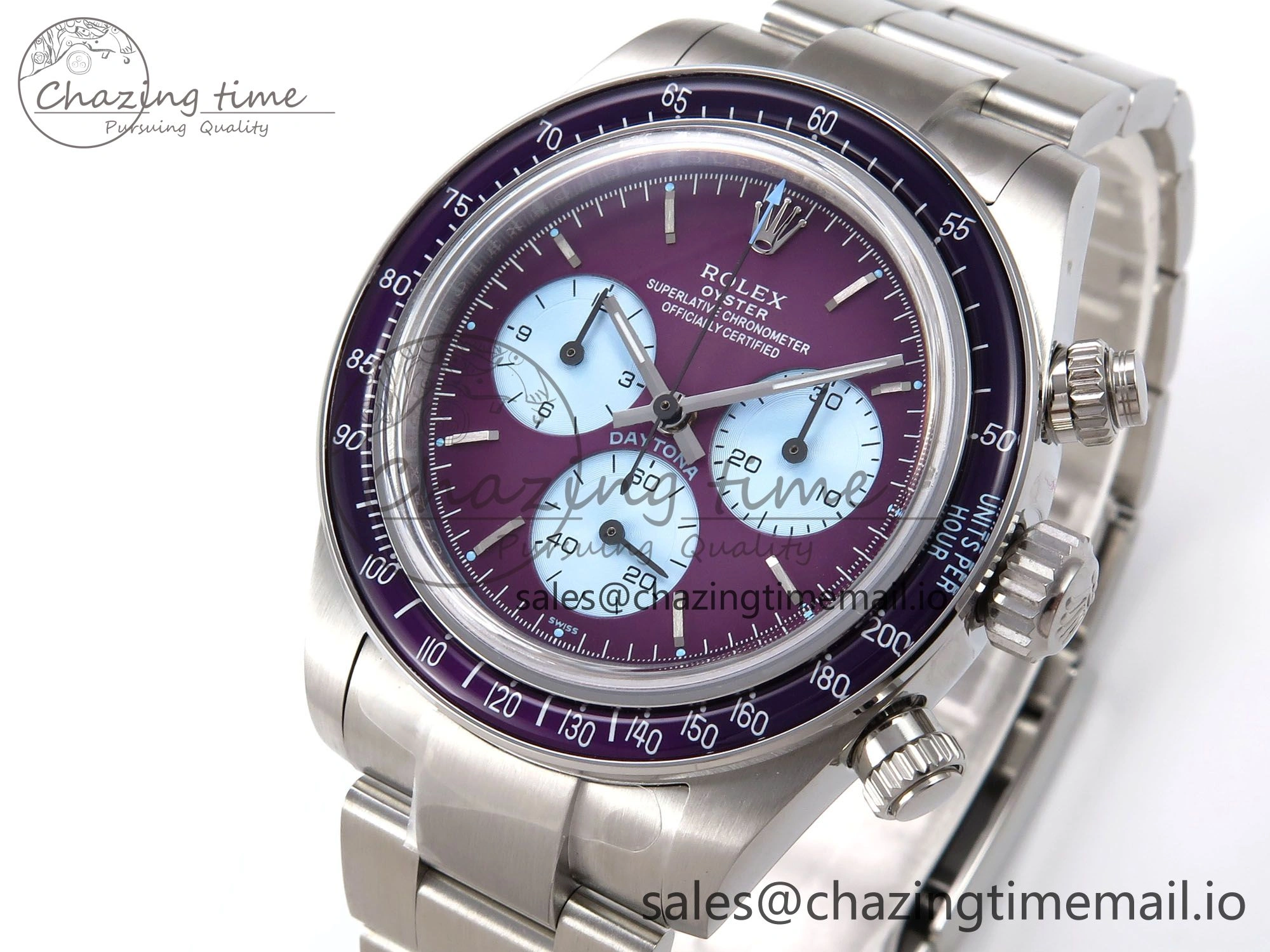 Daytona Scona SS ADGF Best Edition Purple Dial on SS Bracelet SA StreetReady 1073