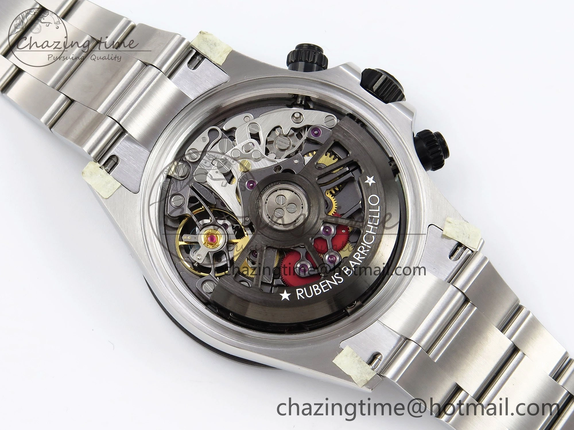TopPick Daytona Skeleton SONIC Best Edition Ceramic Bezel Skeleton Dial on SS Oyster Bracelet SA 1654