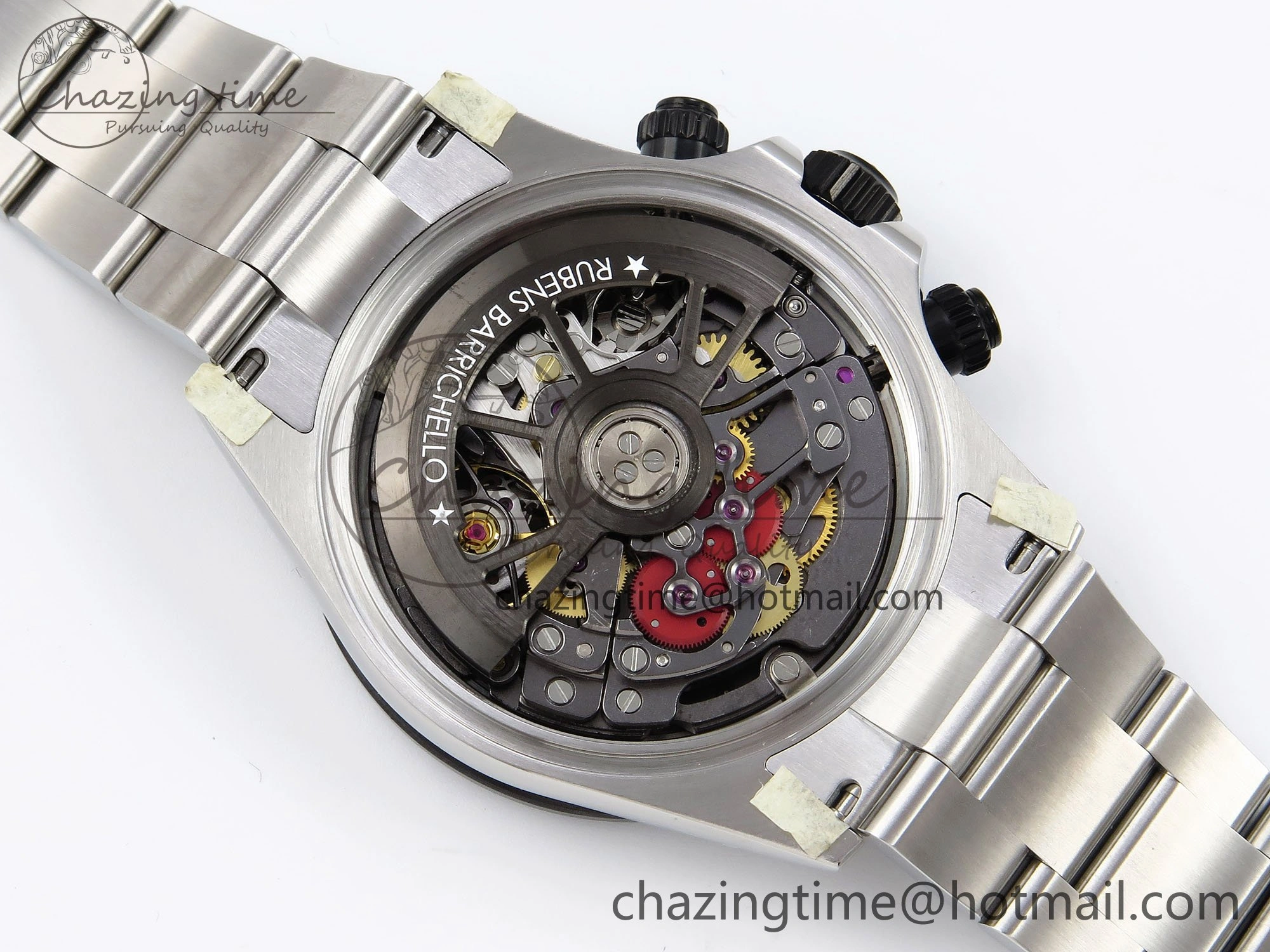 TopPick Daytona Skeleton SONIC Best Edition Ceramic Bezel Skeleton Dial on SS Oyster Bracelet SA 1654