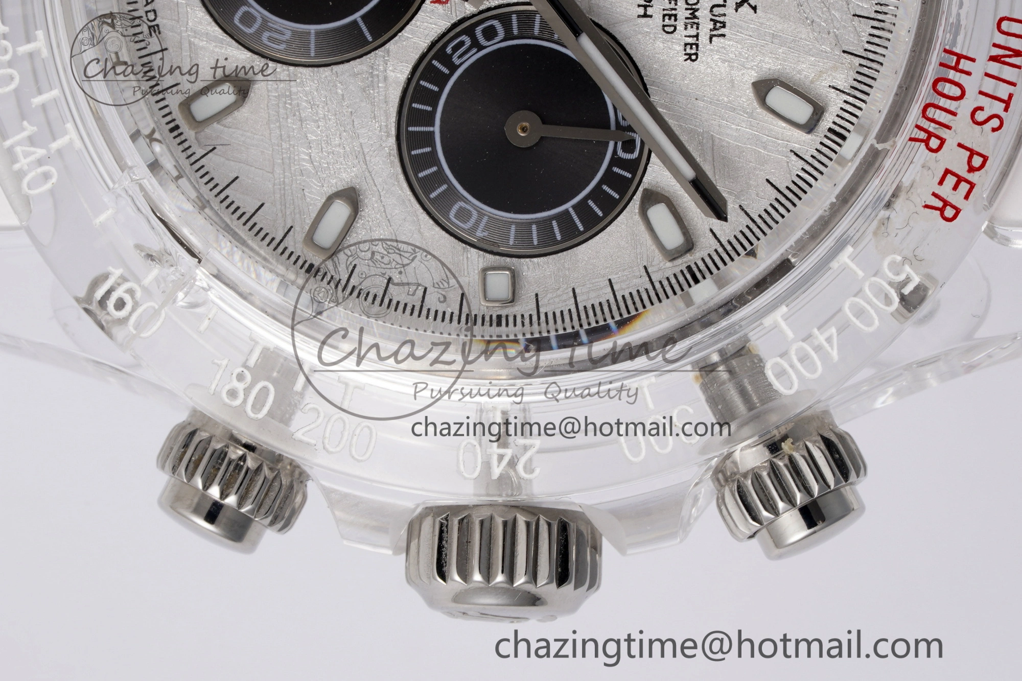Daytona Transparent IPK Best Edition Meteorite Dial on White Rubber Strap SA Elegant 1968