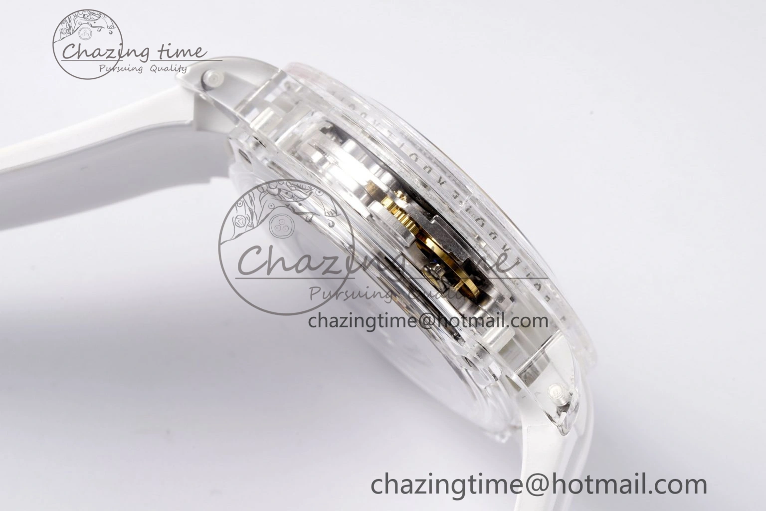 Daytona Transparent IPK Best Edition Meteorite Dial on White Rubber Strap SA Elegant 1968