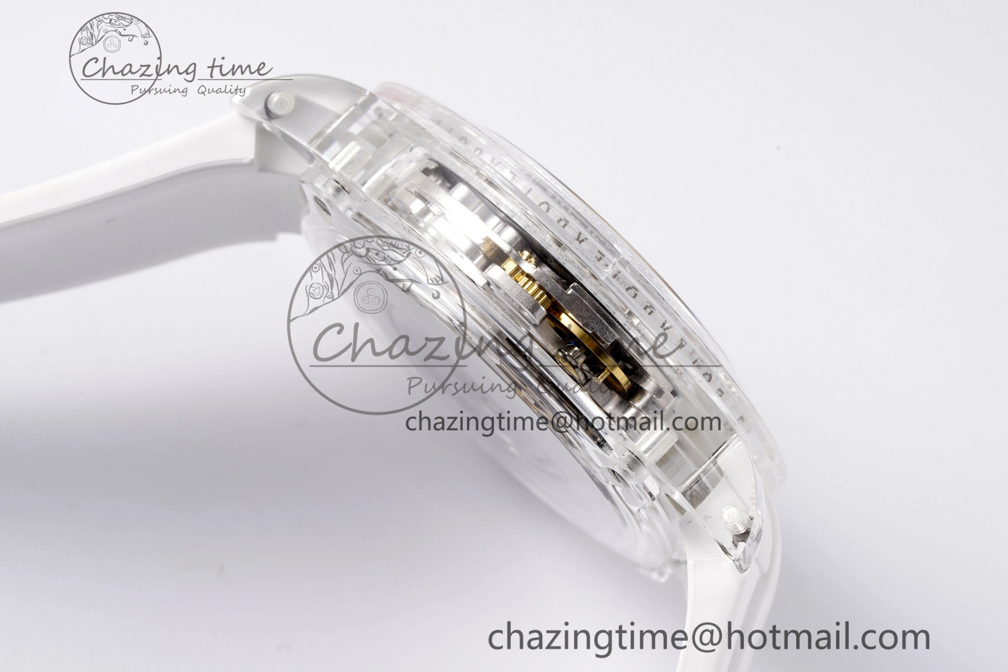 Daytona Transparent IPK Best Edition Meteorite Dial on White Rubber Strap SA Elegant 1968