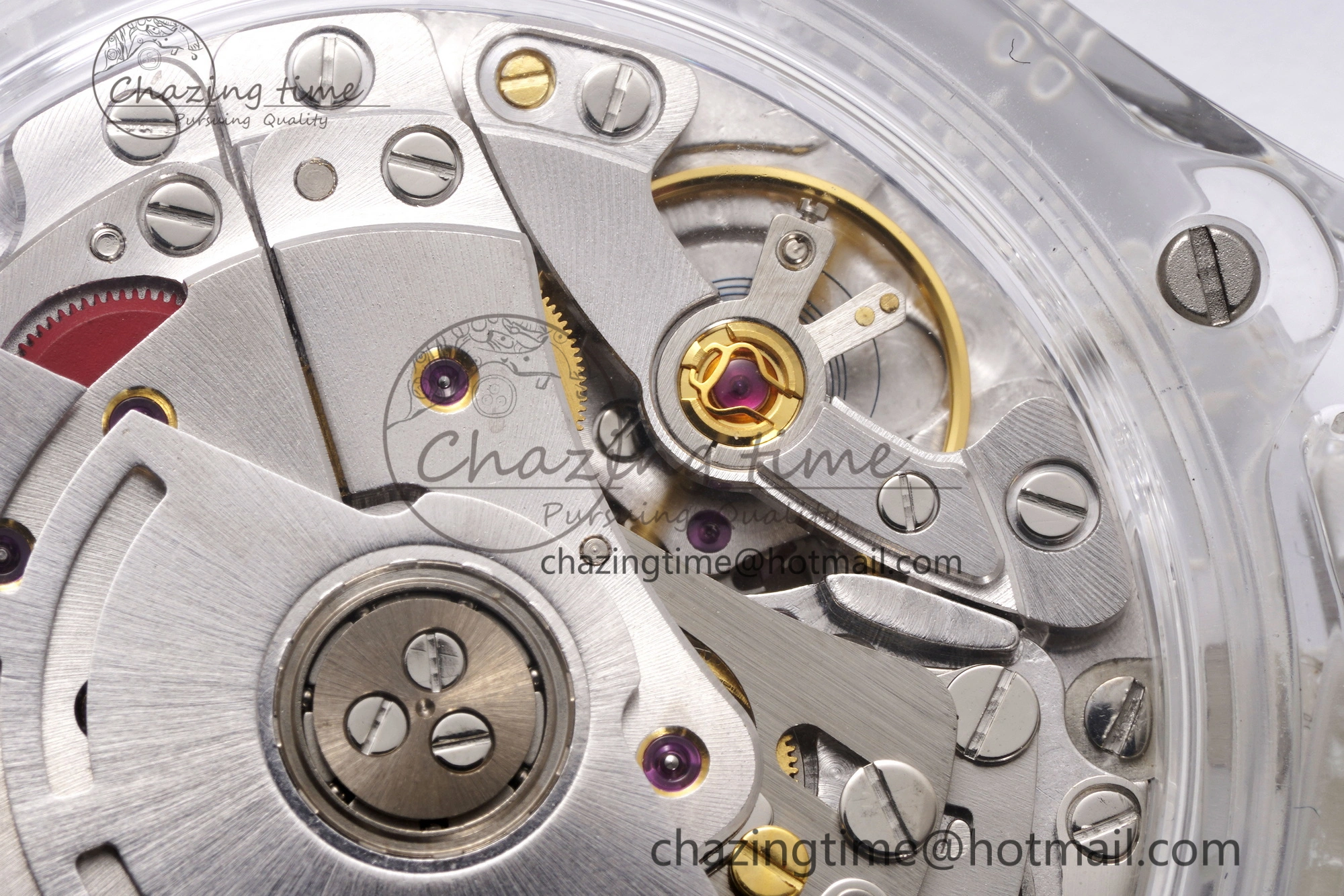 Daytona Transparent IPK Best Edition Meteorite Dial on White Rubber Strap SA Elegant 1968