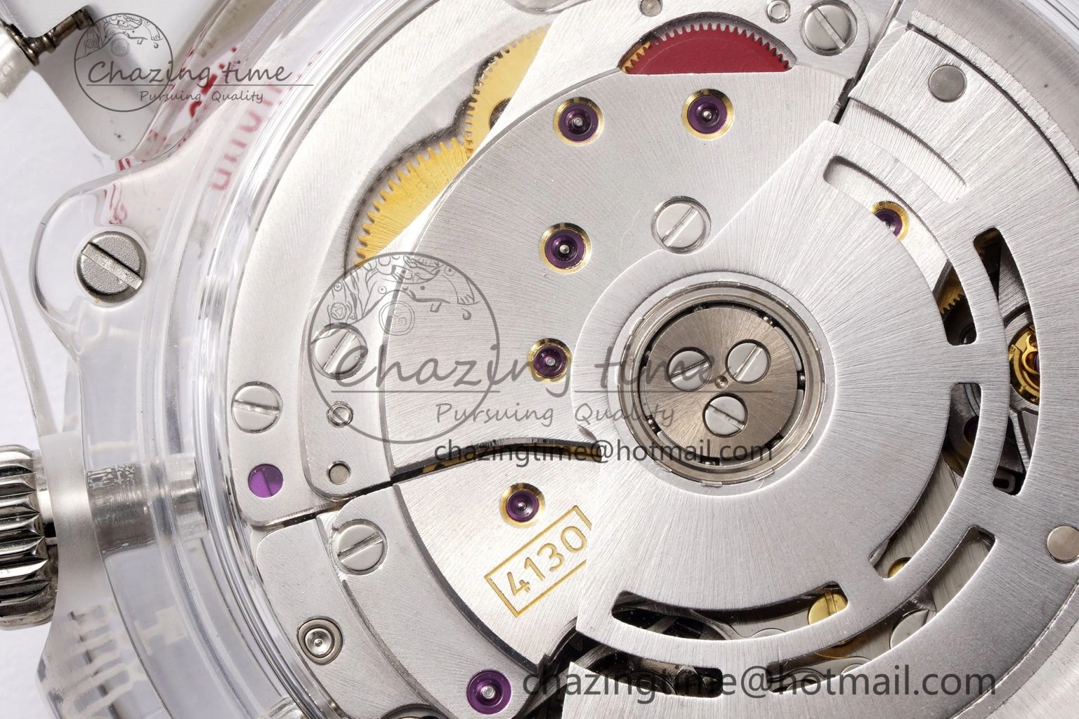 Daytona Transparent IPK Best Edition Meteorite Dial on White Rubber Strap SA Elegant 1968