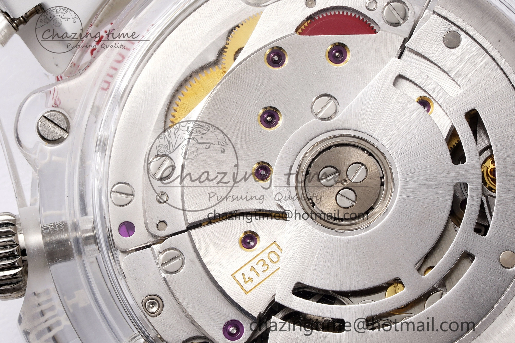 Daytona Transparent IPK Best Edition Meteorite Dial on White Rubber Strap SA Elegant 1968