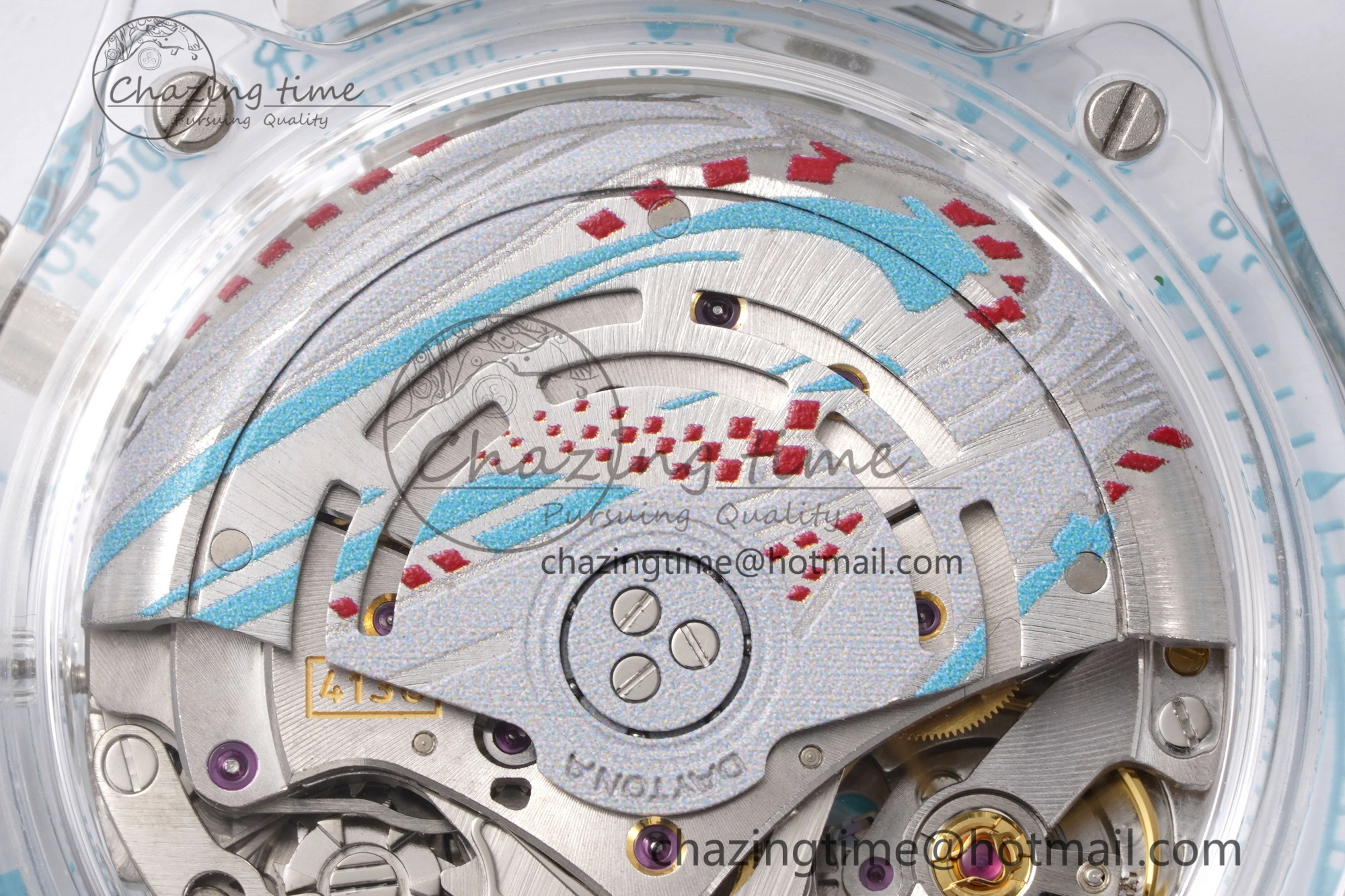 Daytona Transparent IPK Best Edition Transparent Blue Dial on White Rubber Strap SA TimelessDesign 1969