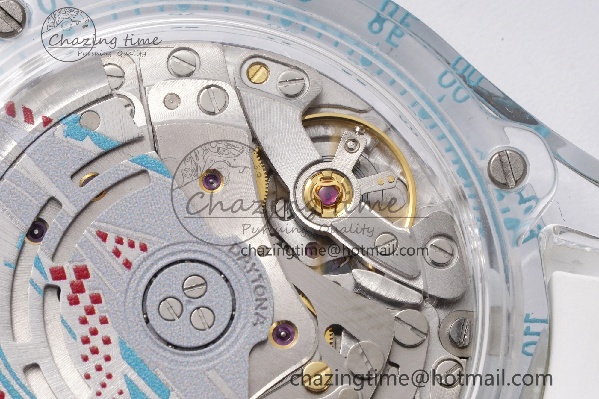 Daytona Transparent IPK Best Edition Transparent Blue Dial on White Rubber Strap SA TimelessDesign 1969