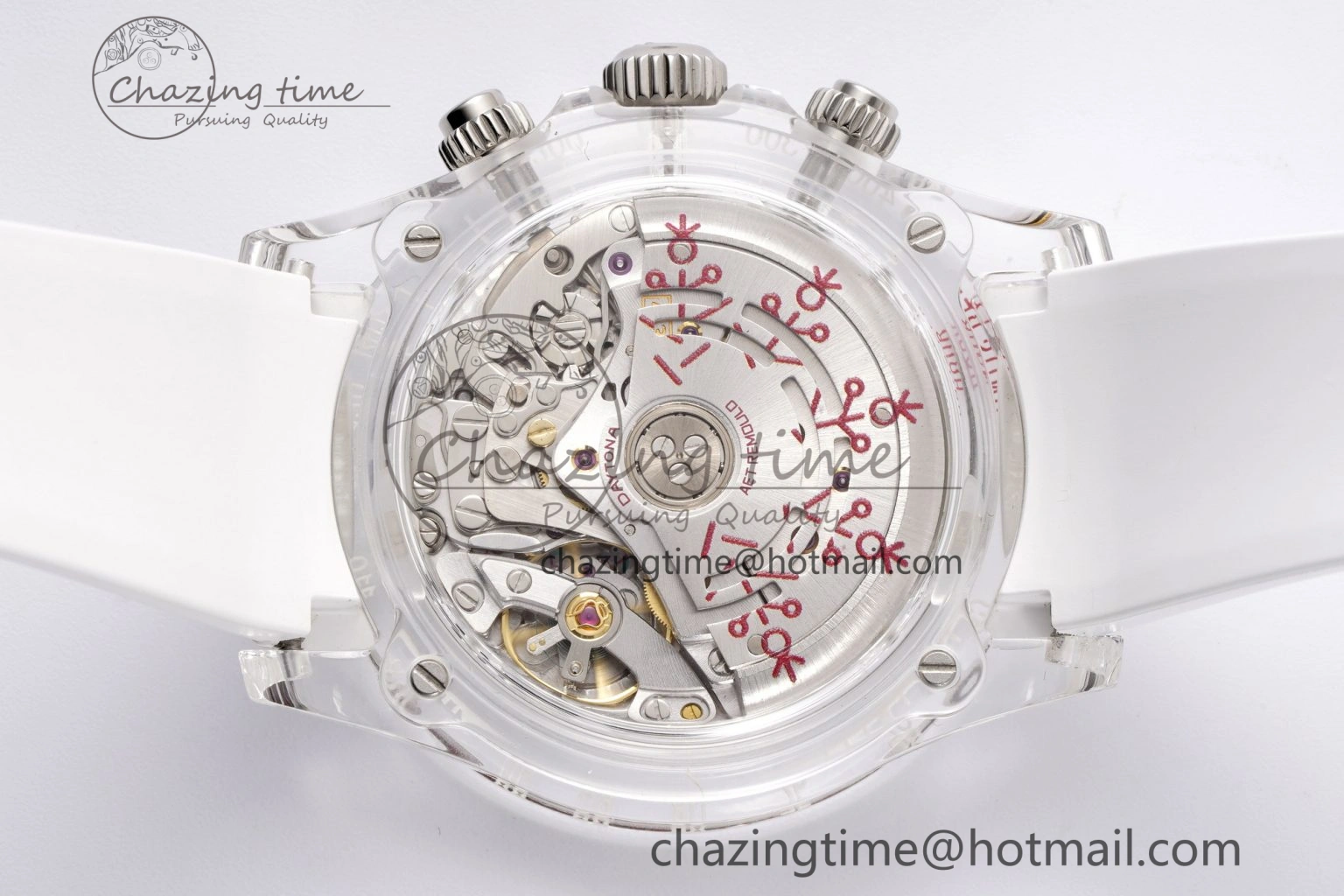 Daytona Transparent IPK Best Edition Transparent Red Dial on White Rubber Strap SA GoodFit 1972