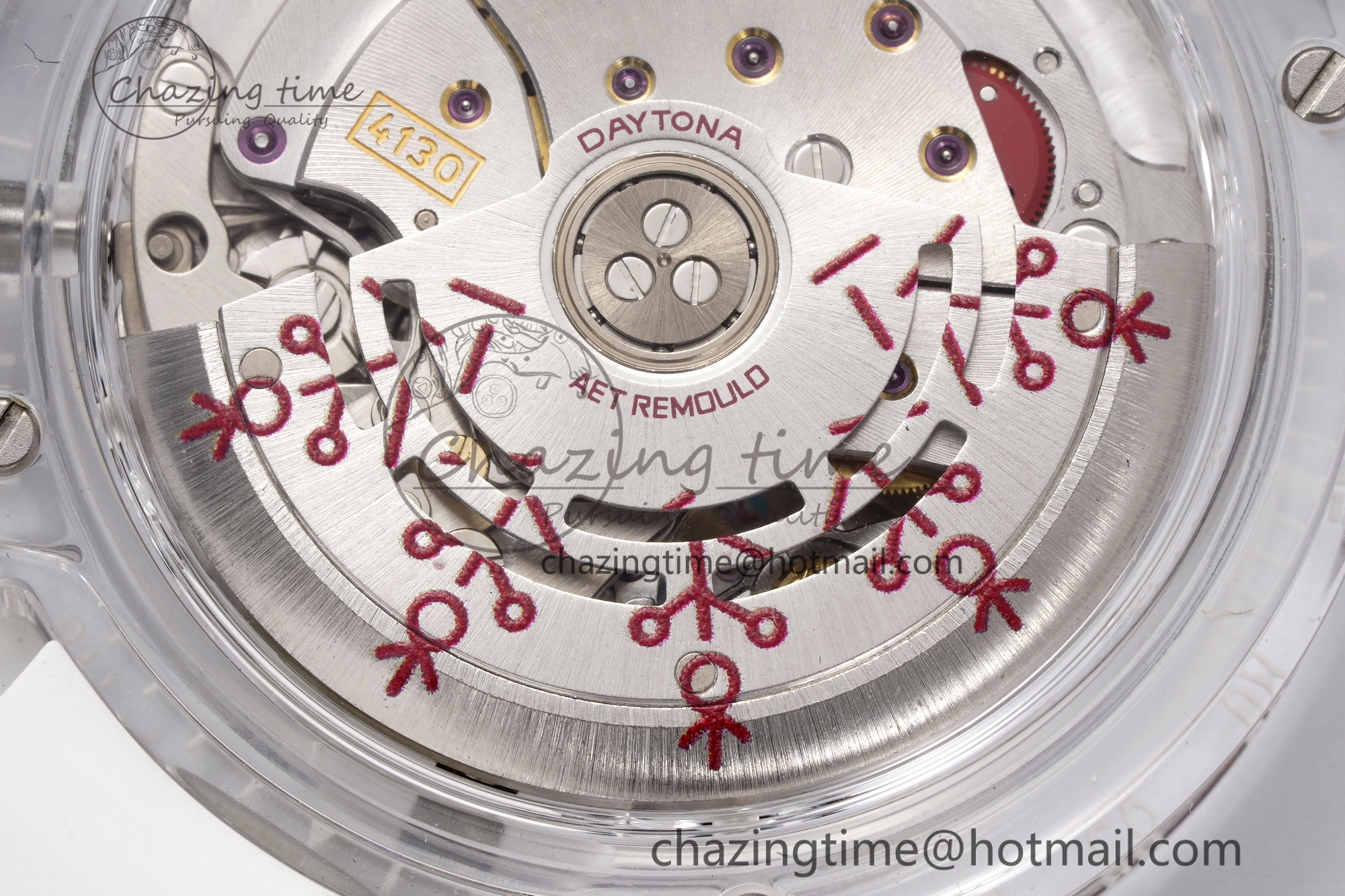 Daytona Transparent IPK Best Edition Transparent Red Dial on White Rubber Strap SA GoodFit 1972
