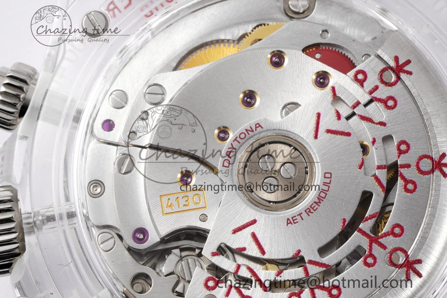 Daytona Transparent IPK Best Edition Transparent Red Dial on White Rubber Strap SA GoodFit 1972