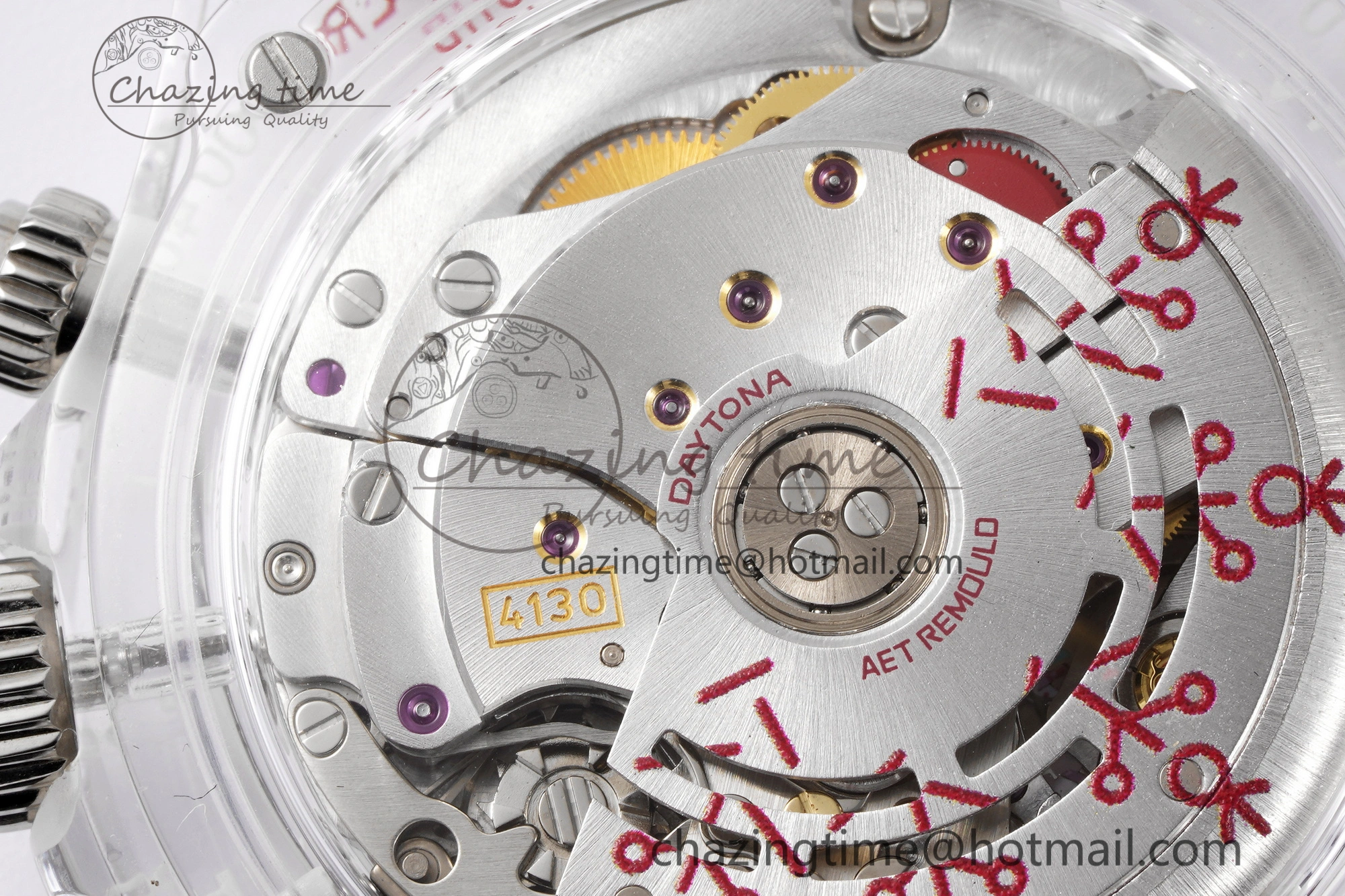 Daytona Transparent IPK Best Edition Transparent Red Dial on White Rubber Strap SA GoodFit 1972