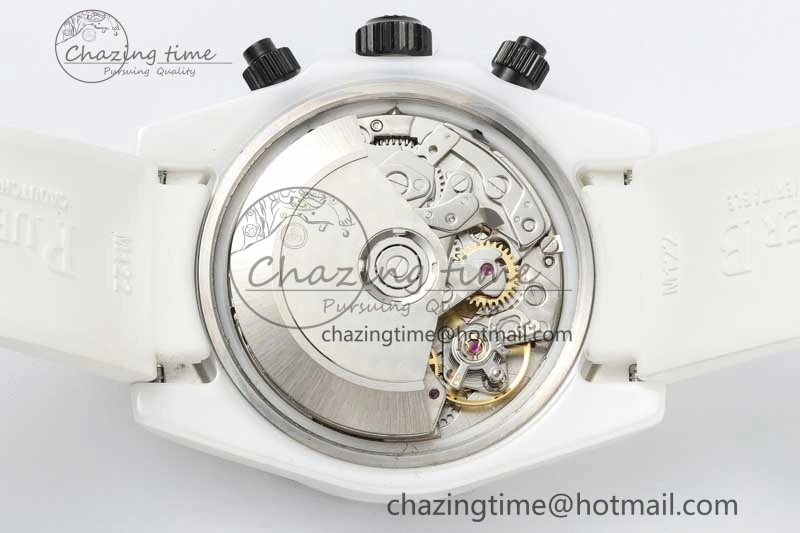 Daytona White Ceramic 5GF Best Edition White Black Dial on White Rubber Strap A Trendsetting 2329
