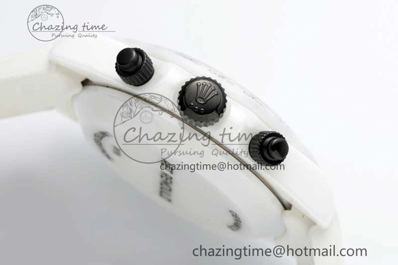 Daytona White Ceramic 5GF Best Edition White Black Dial on White Rubber Strap A Trendsetting 2329