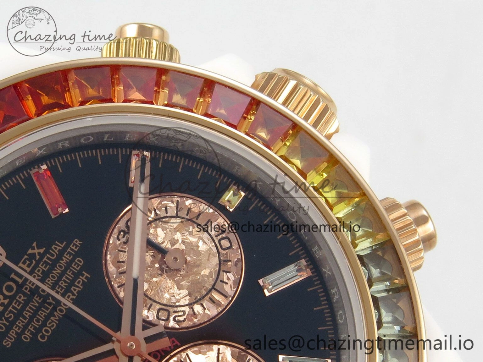 Daytona White Ceramic Case and Bracelet Black Rainbow Dial Rainbow Bezel SONIC Best Edition SA WeatherProof 184