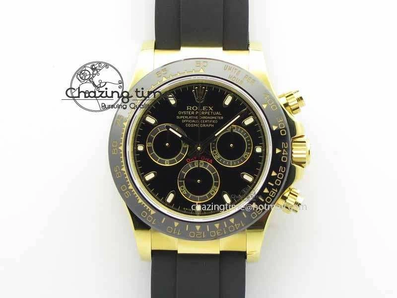 Daytona YG 116518LN JH Best Edition Black Dial On Rubber Strap A4130 (Free XS rubber strap) FreshLook 3645