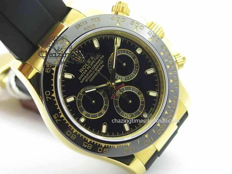 Daytona YG 116518LN JH Best Edition Black Dial On Rubber Strap A4130 (Free XS rubber strap) FreshLook 3645
