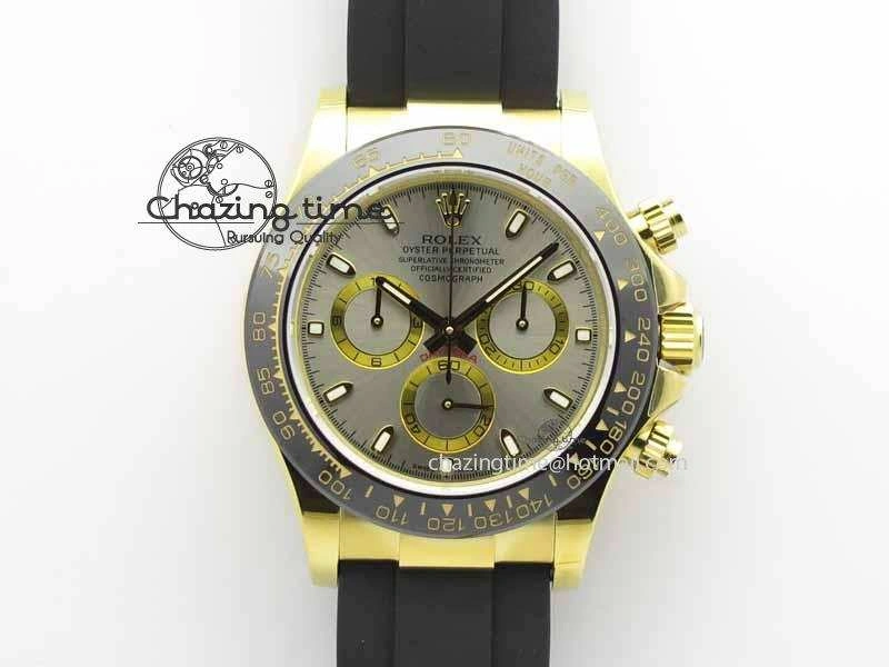 WellDesigned Daytona YG 116518LN JH Best Edition Gray Dial On Rubber Strap A4130 (Free XS rubber strap) 3644