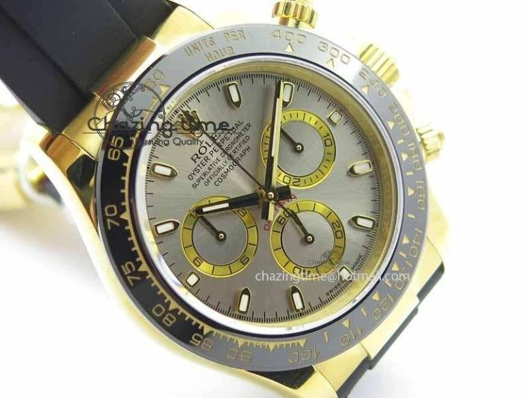 WellDesigned Daytona YG 116518LN JH Best Edition Gray Dial On Rubber Strap A4130 (Free XS rubber strap) 3644