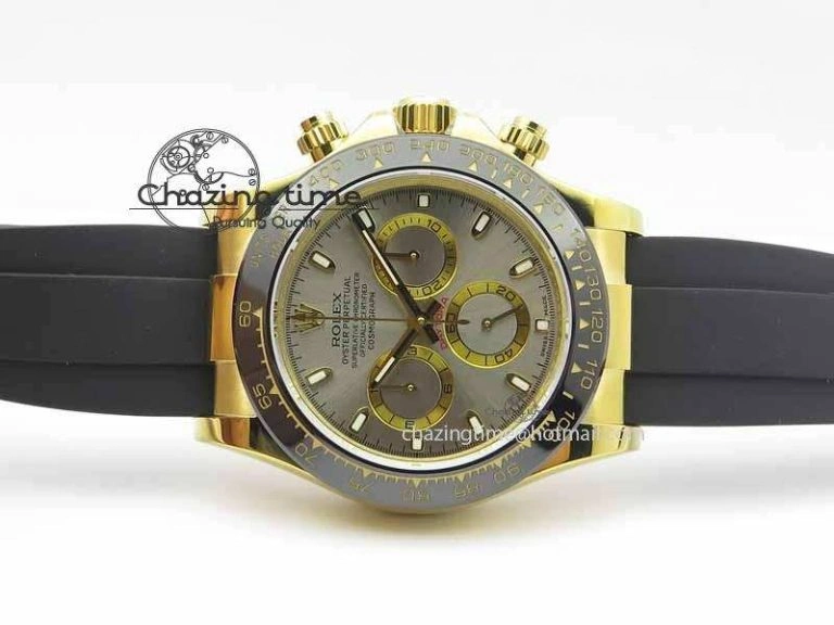 WellDesigned Daytona YG 116518LN JH Best Edition Gray Dial On Rubber Strap A4130 (Free XS rubber strap) 3644
