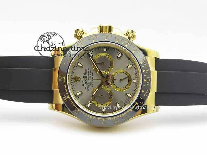 WellDesigned Daytona YG 116518LN JH Best Edition Gray Dial On Rubber Strap A4130 (Free XS rubber strap) 3644