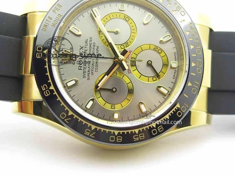 WellDesigned Daytona YG 116518LN JH Best Edition Gray Dial On Rubber Strap A4130 (Free XS rubber strap) 3644