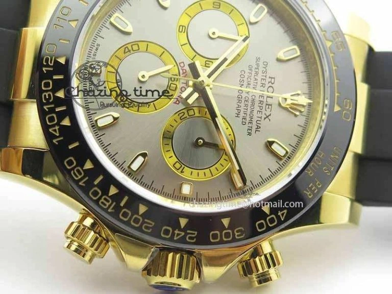 WellDesigned Daytona YG 116518LN JH Best Edition Gray Dial On Rubber Strap A4130 (Free XS rubber strap) 3644