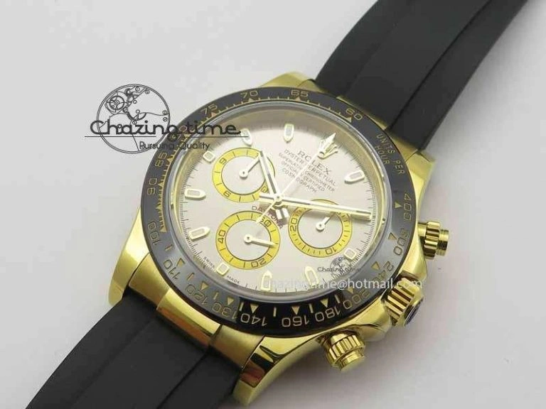 WellDesigned Daytona YG 116518LN JH Best Edition Gray Dial On Rubber Strap A4130 (Free XS rubber strap) 3644