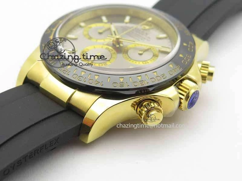 WellDesigned Daytona YG 116518LN JH Best Edition Gray Dial On Rubber Strap A4130 (Free XS rubber strap) 3644