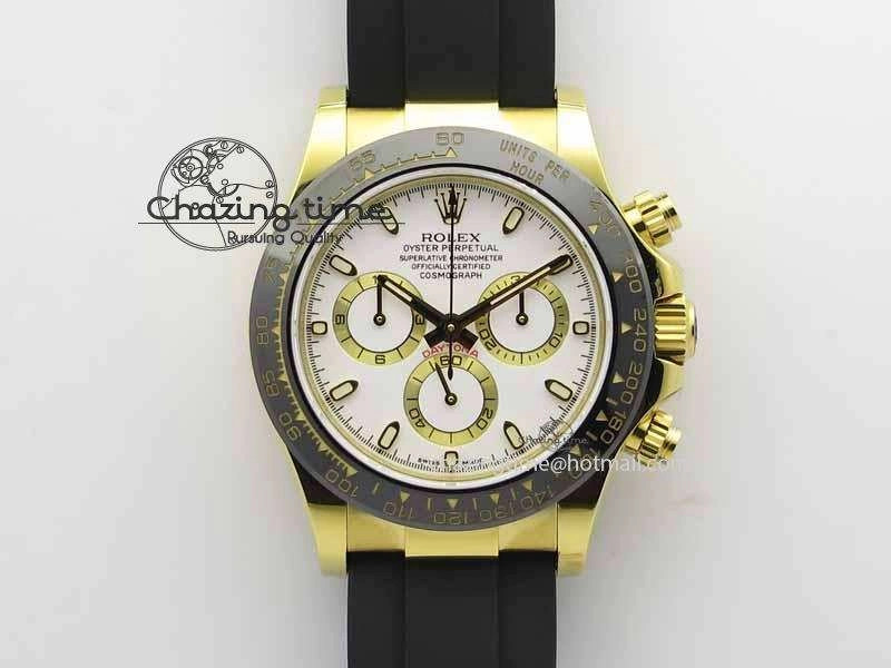 Daytona YG 116518LN JH Best Edition White Dial On Rubber Strap A4130 (Free XS rubber strap) FastDry 3643