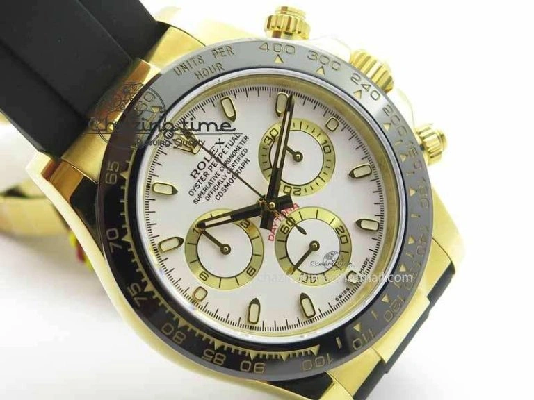 Daytona YG 116518LN JH Best Edition White Dial On Rubber Strap A4130 (Free XS rubber strap) FastDry 3643