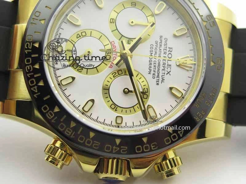 Daytona YG 116518LN JH Best Edition White Dial On Rubber Strap A4130 (Free XS rubber strap) FastDry 3643