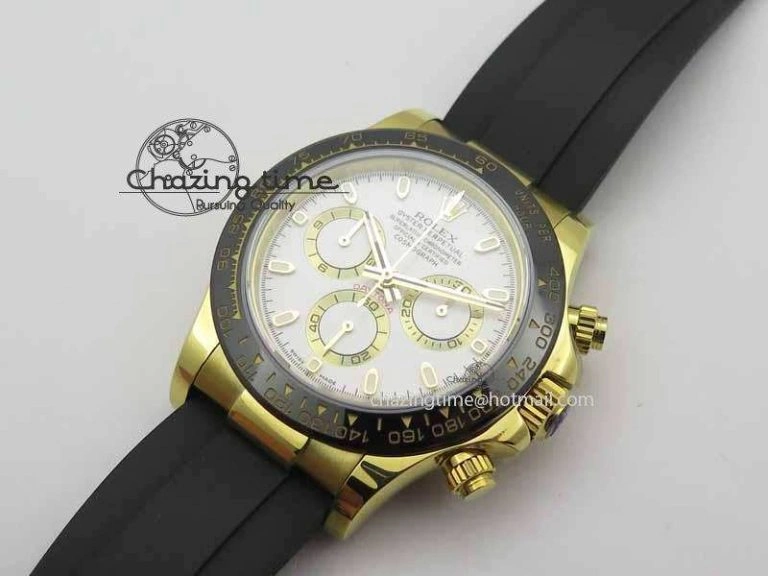Daytona YG 116518LN JH Best Edition White Dial On Rubber Strap A4130 (Free XS rubber strap) FastDry 3643