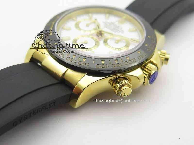 Daytona YG 116518LN JH Best Edition White Dial On Rubber Strap A4130 (Free XS rubber strap) FastDry 3643