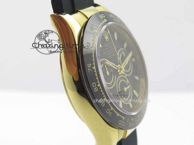 Daytona YG BP Maker All Black Dial Sticks Markers On Rubber Strap A7750@ FashionForward 4011