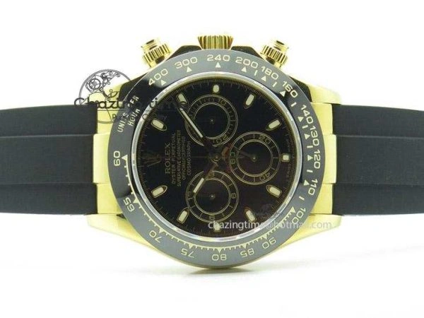 Daytona YG BP Maker All Black Dial Sticks Markers On Rubber Strap A7750@ FashionForward 4011