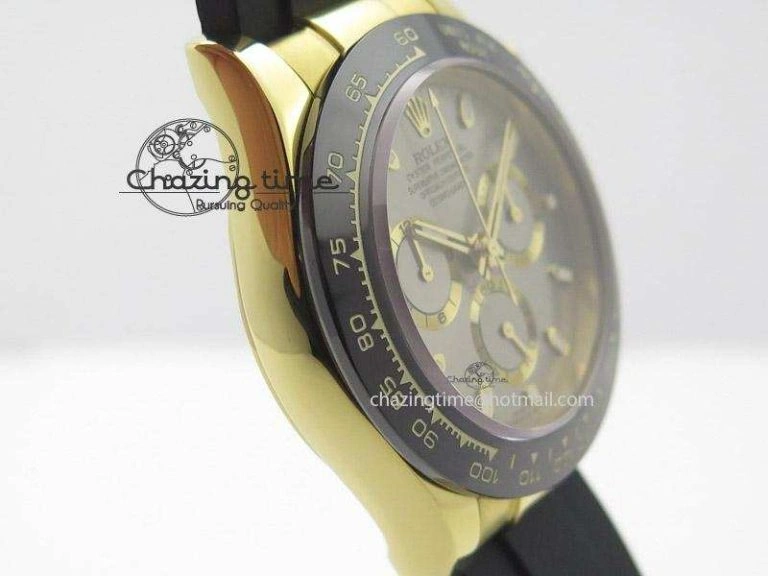 Daytona YG BP Maker Grey Dial Sticks Markers On Rubber Strap A7750@ SmoothTexture 4010