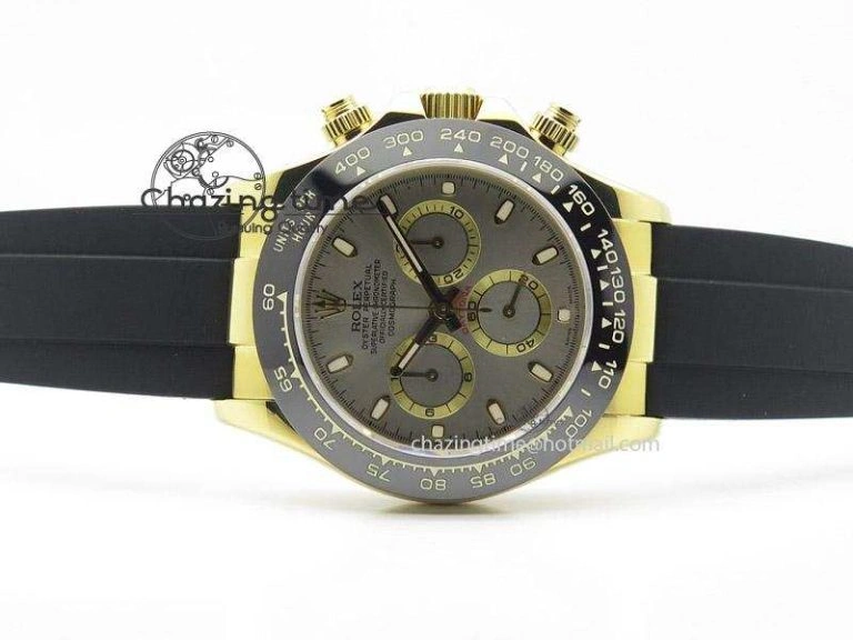 Daytona YG BP Maker Grey Dial Sticks Markers On Rubber Strap A7750@ SmoothTexture 4010