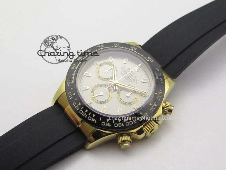 Daytona YG BP Maker Grey Dial Sticks Markers On Rubber Strap A7750@ SmoothTexture 4010