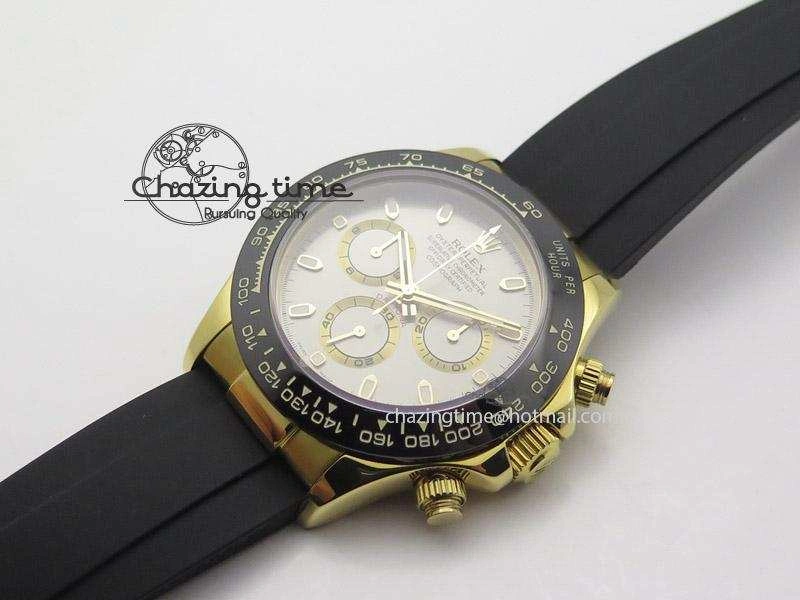 Daytona YG BP Maker Grey Dial Sticks Markers On Rubber Strap A7750@ SmoothTexture 4010